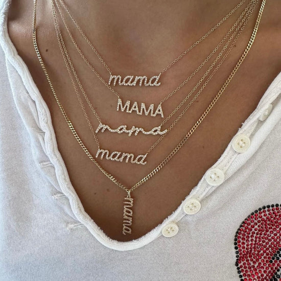 Diamond MAMA Chain Necklace