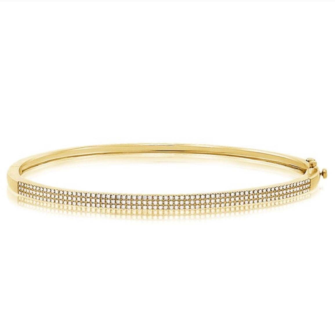 3 Row Diamond Pave Bangle