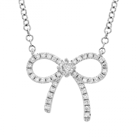 Pave Diamond Bow Necklace