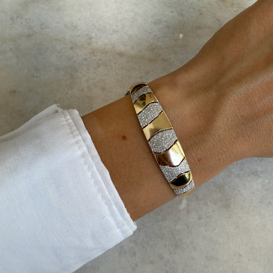 Zebra Stripe Diamond Bangle