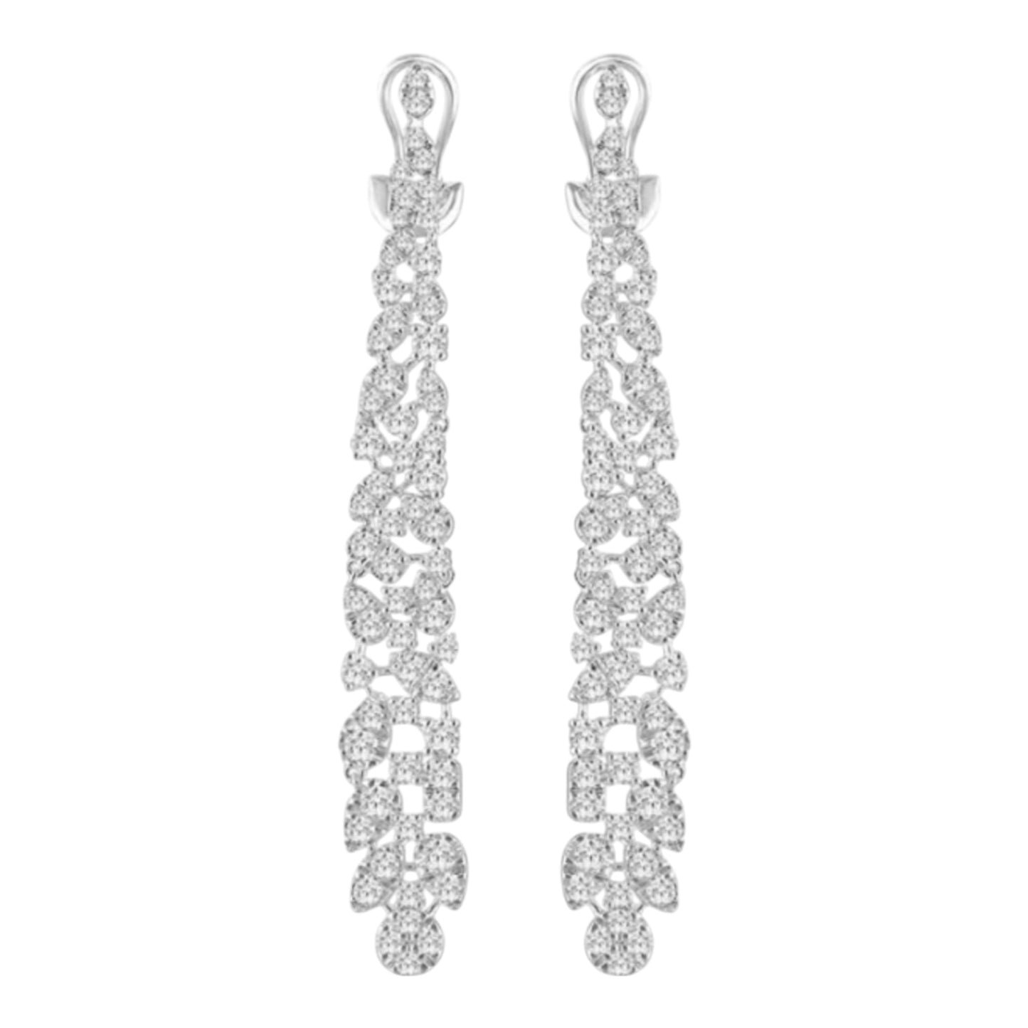 Mixed Shape Diamond Dangle Earrings