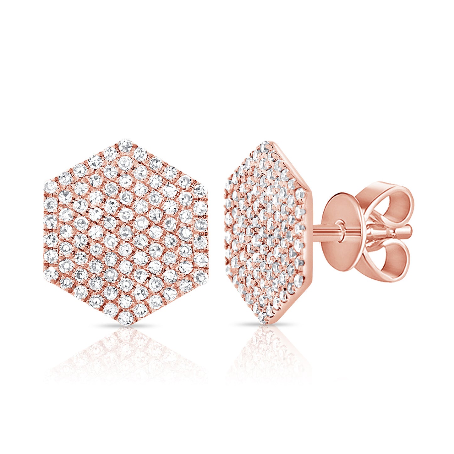 Large Diamond Hexagon Earrings