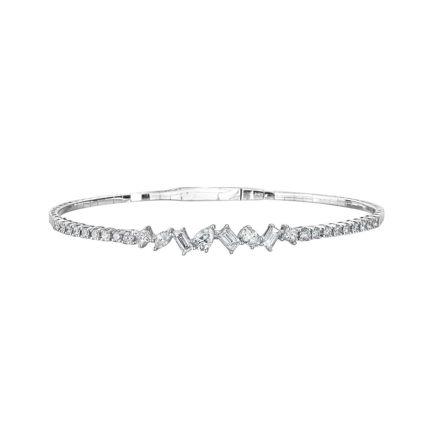 Mixed Shape Diamond Flex Bangle