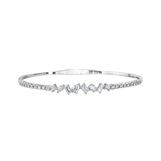 Mixed Shape Diamond Flex Bangle