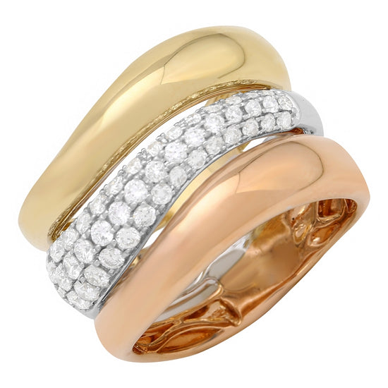 Tri-tone Gold & Diamond Ring