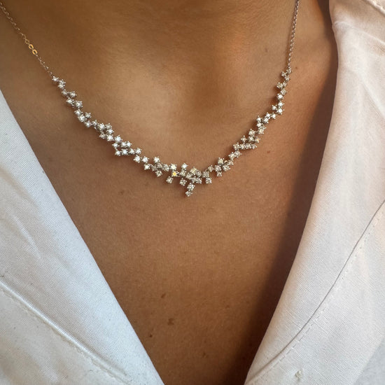 Scattered Diamond Drop Necklace