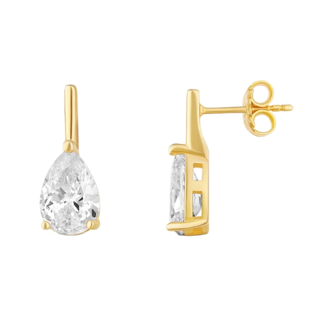 Lab Diamond Pear Drop Bar Earrings