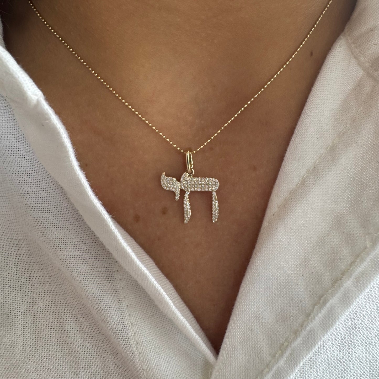 Pave Diamond Chai Charm