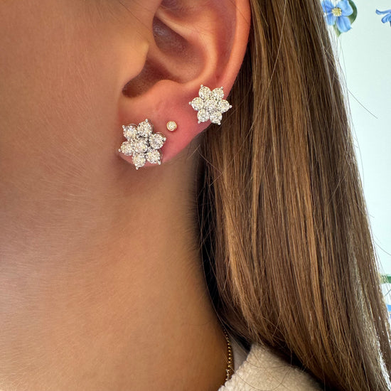 Diamond Flower Earrings