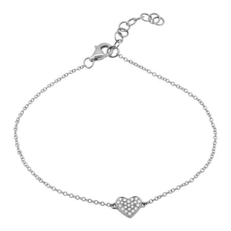 Load image into Gallery viewer, Diamonds Heart on Chain Bracelet
