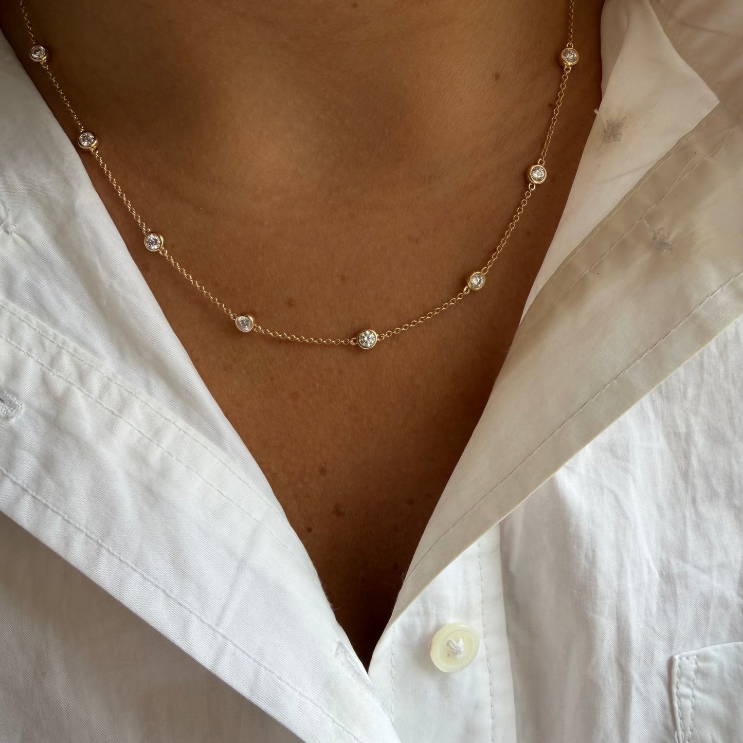 15 Bezel Lab Diamond Necklace