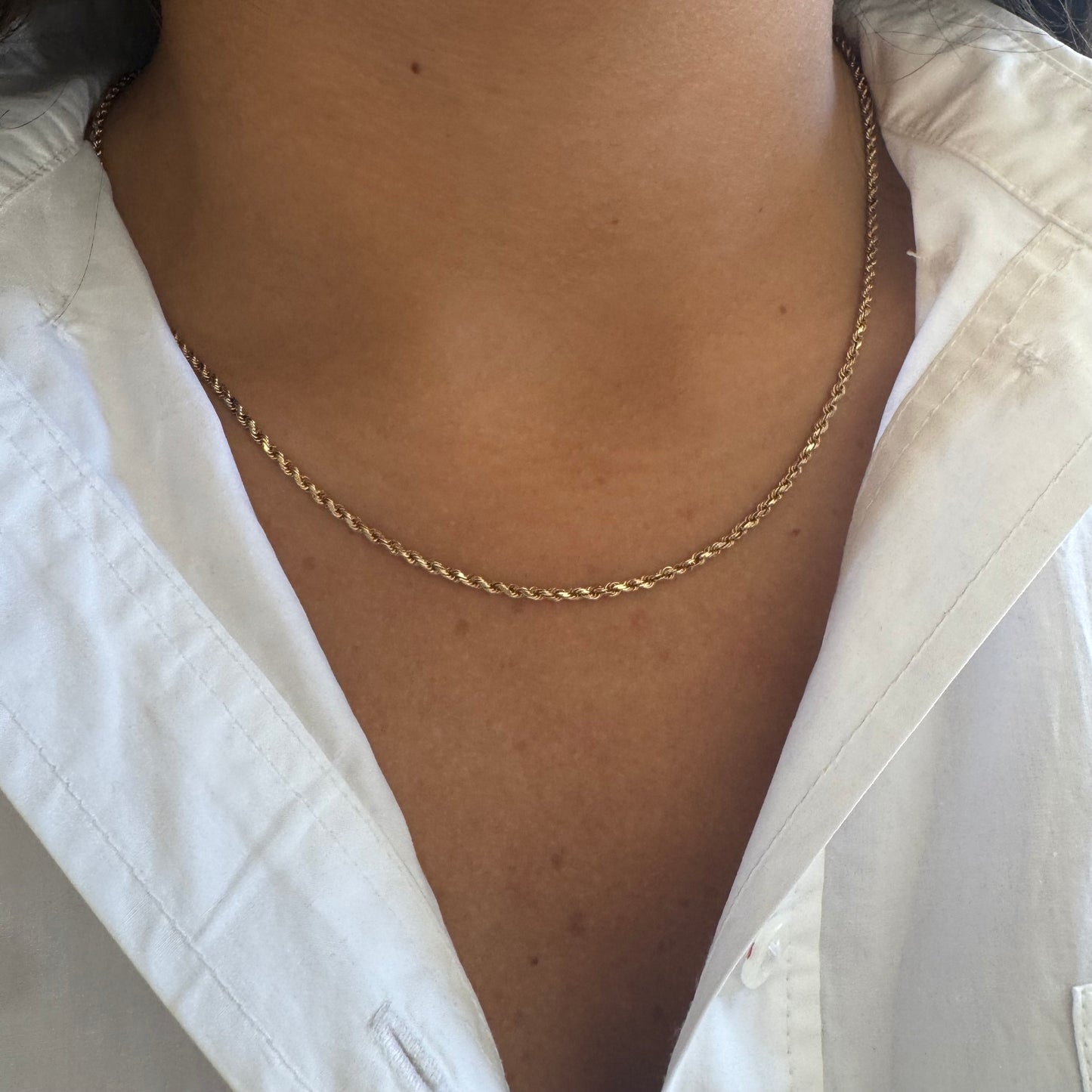 14K Gold Solid Rope Chain