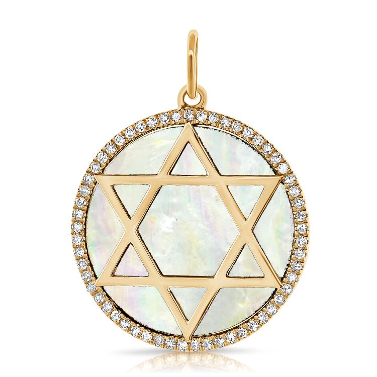 Diamond & Colored Stone Magen David Charm