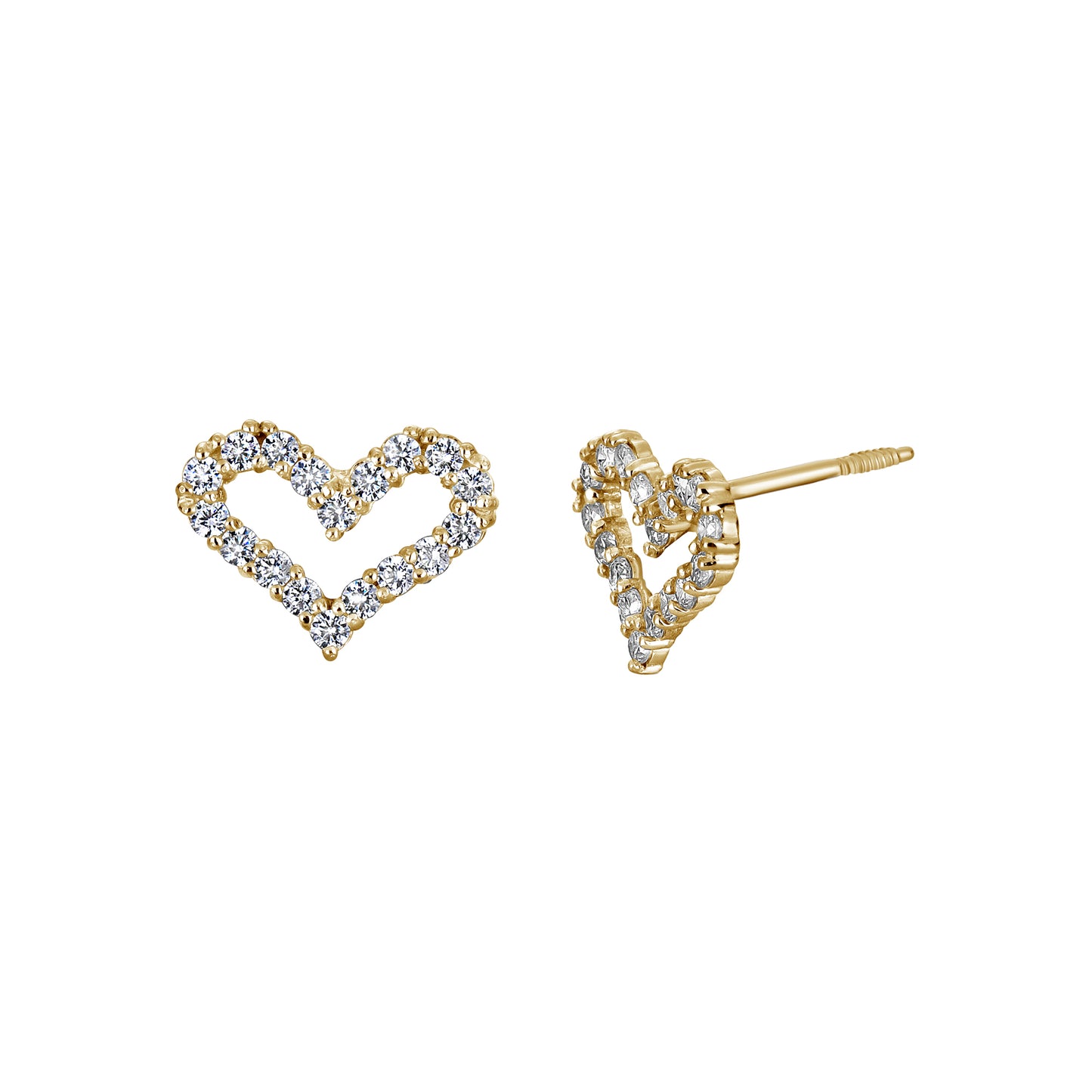 Crystal Heart Screwback Earrings