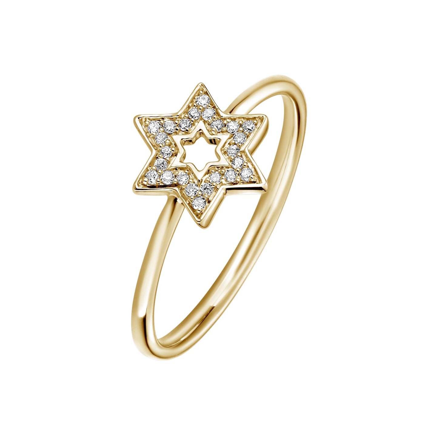 Mini Diamond Magen David Ring