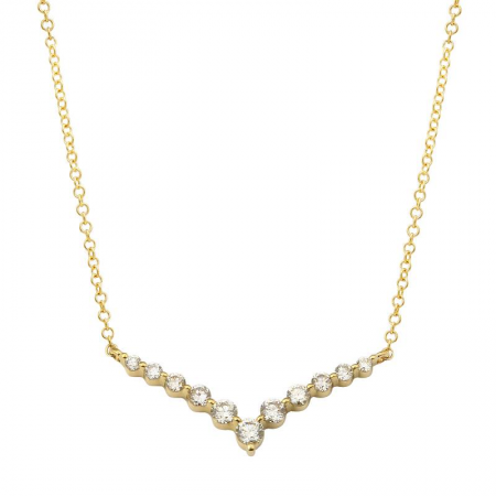 Graduated Diamond Chevron Necklace