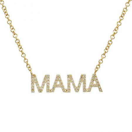 Diamond MAMA Chain Necklace in Capitals