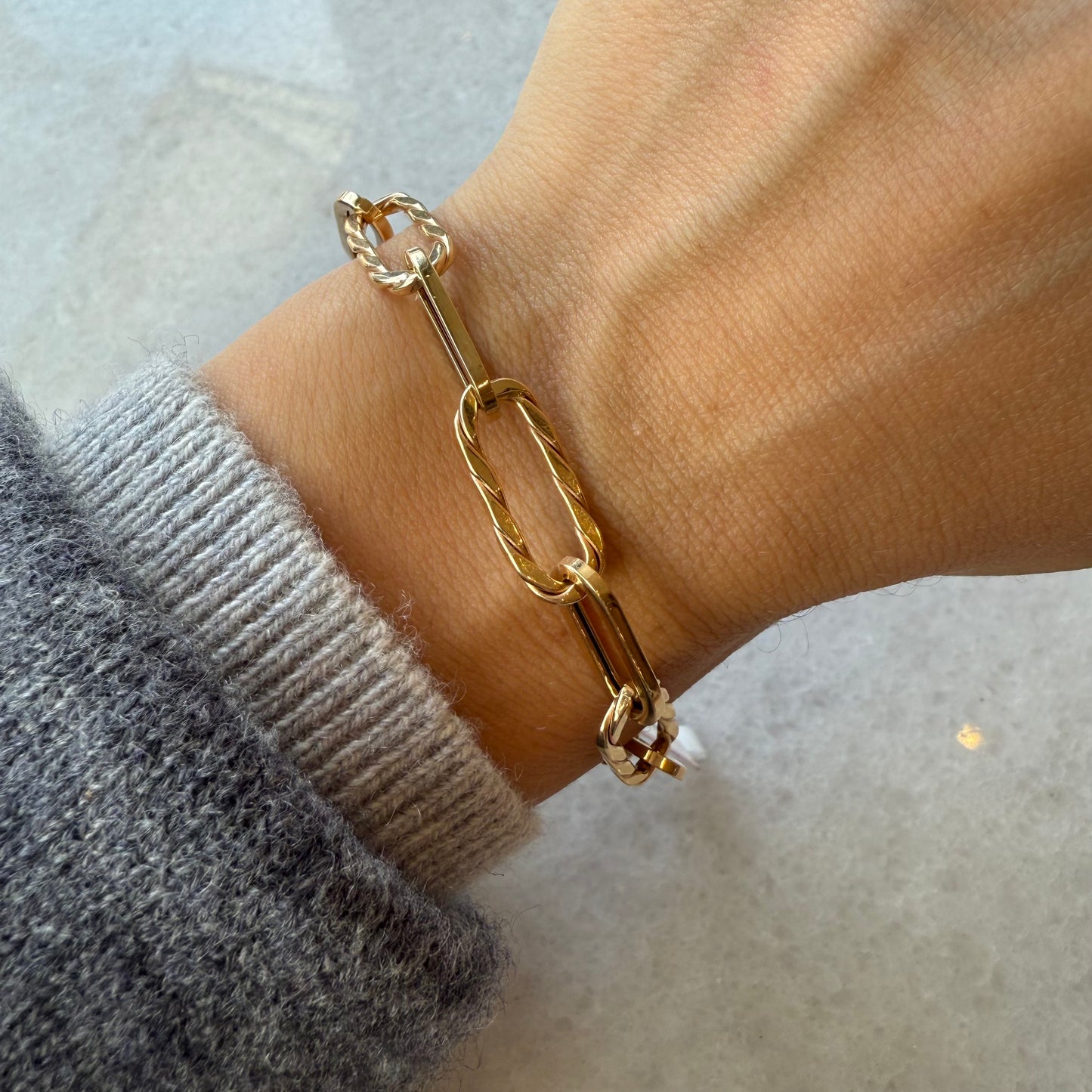 Twisted Gold Paperclip Bracelet