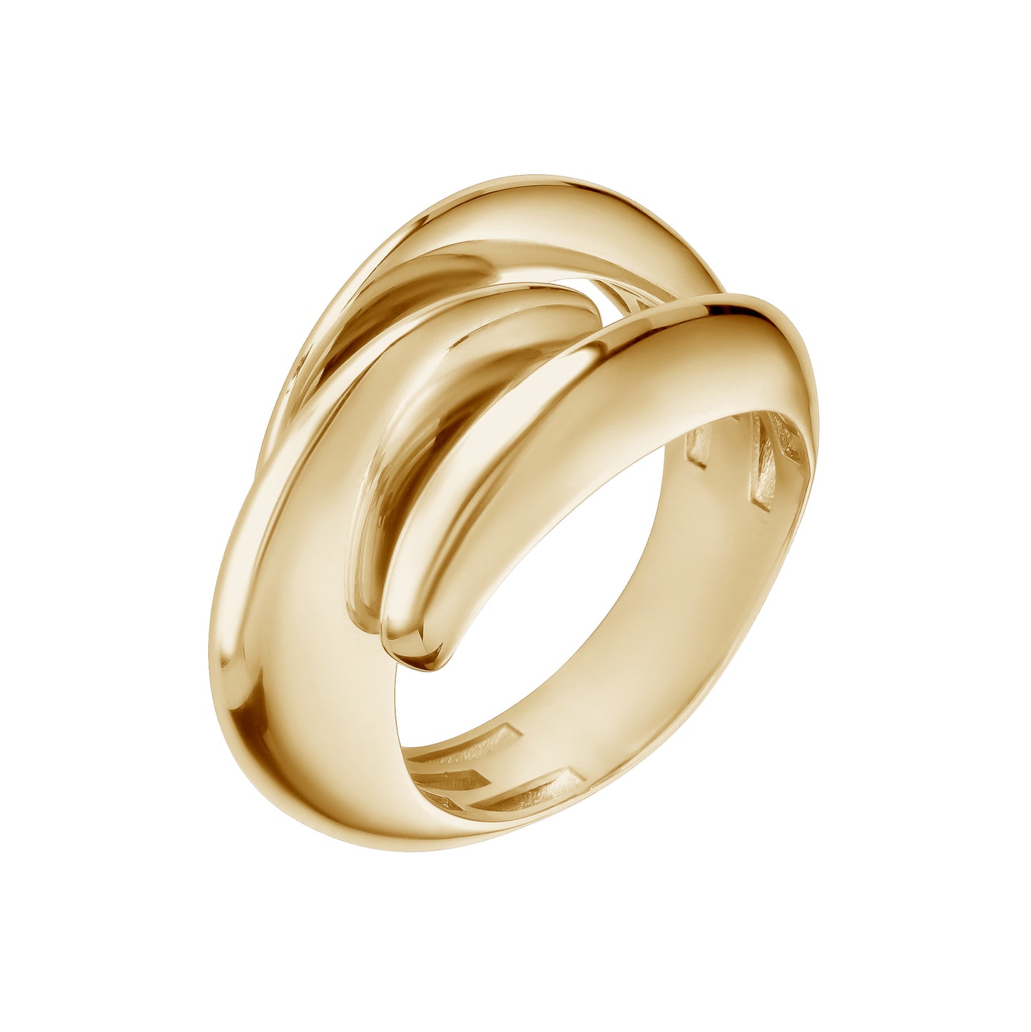 3 Row Wave Gold Ring