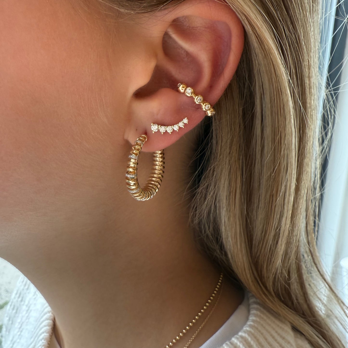 Coiled Gold & Diamonds Hoops