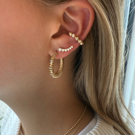 Coiled Gold & Diamonds Hoops