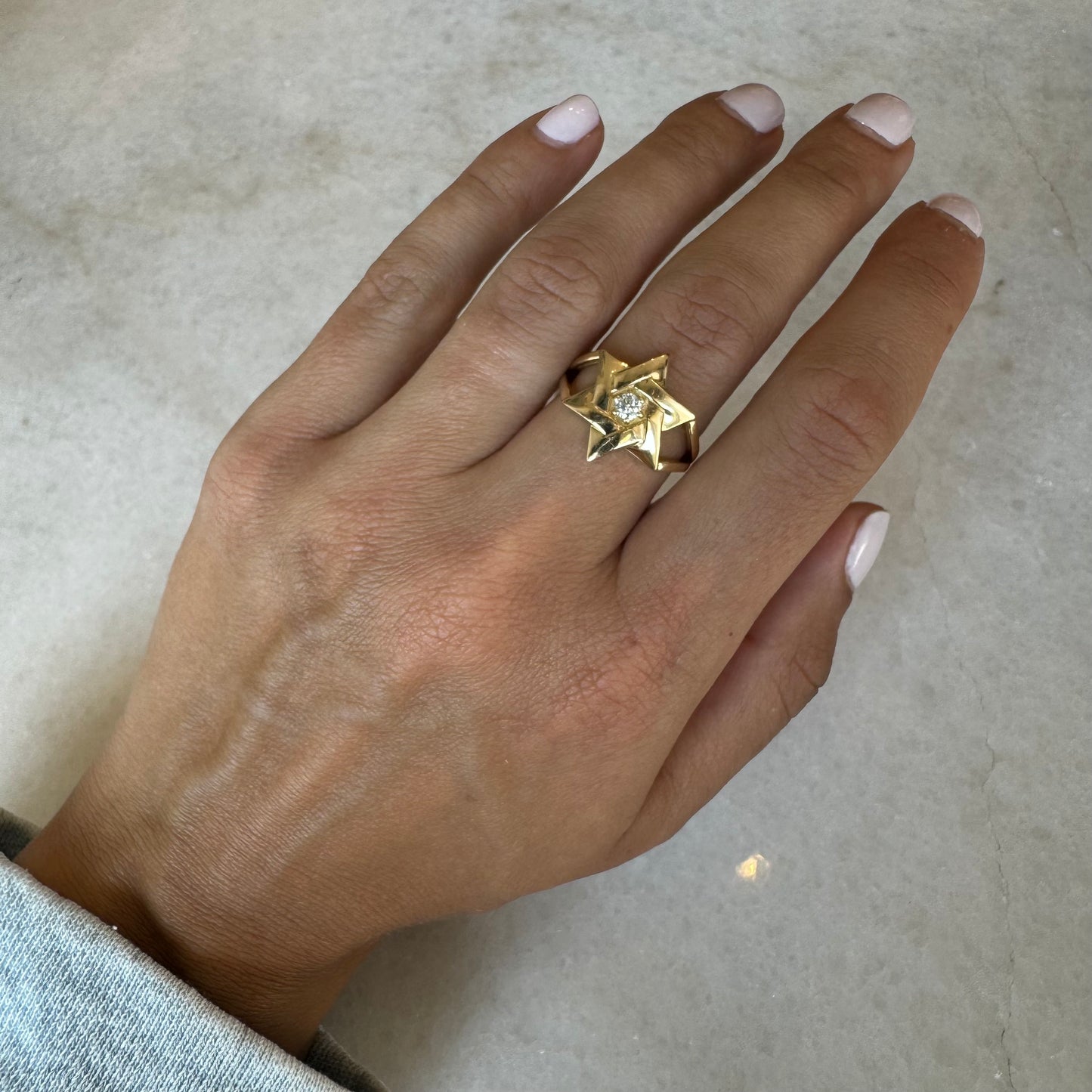 Gold With Diamond Magen David Ring