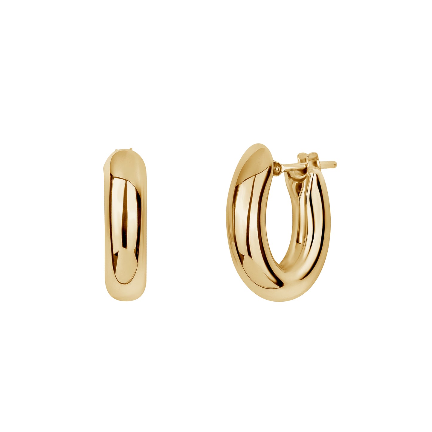 Chubby Oval Gold Hoops