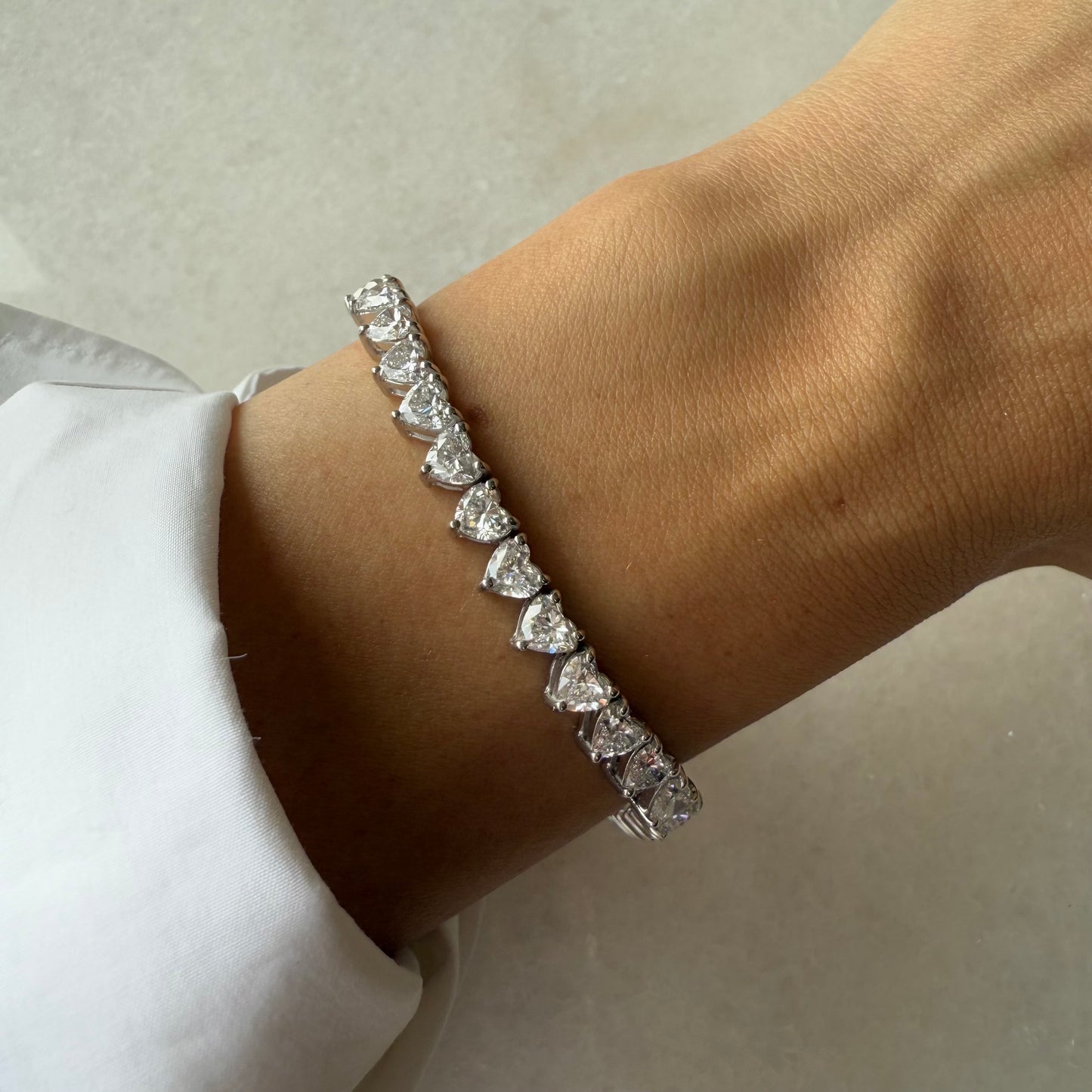 Lab Grown Diamond Heart Tennis Bracelet