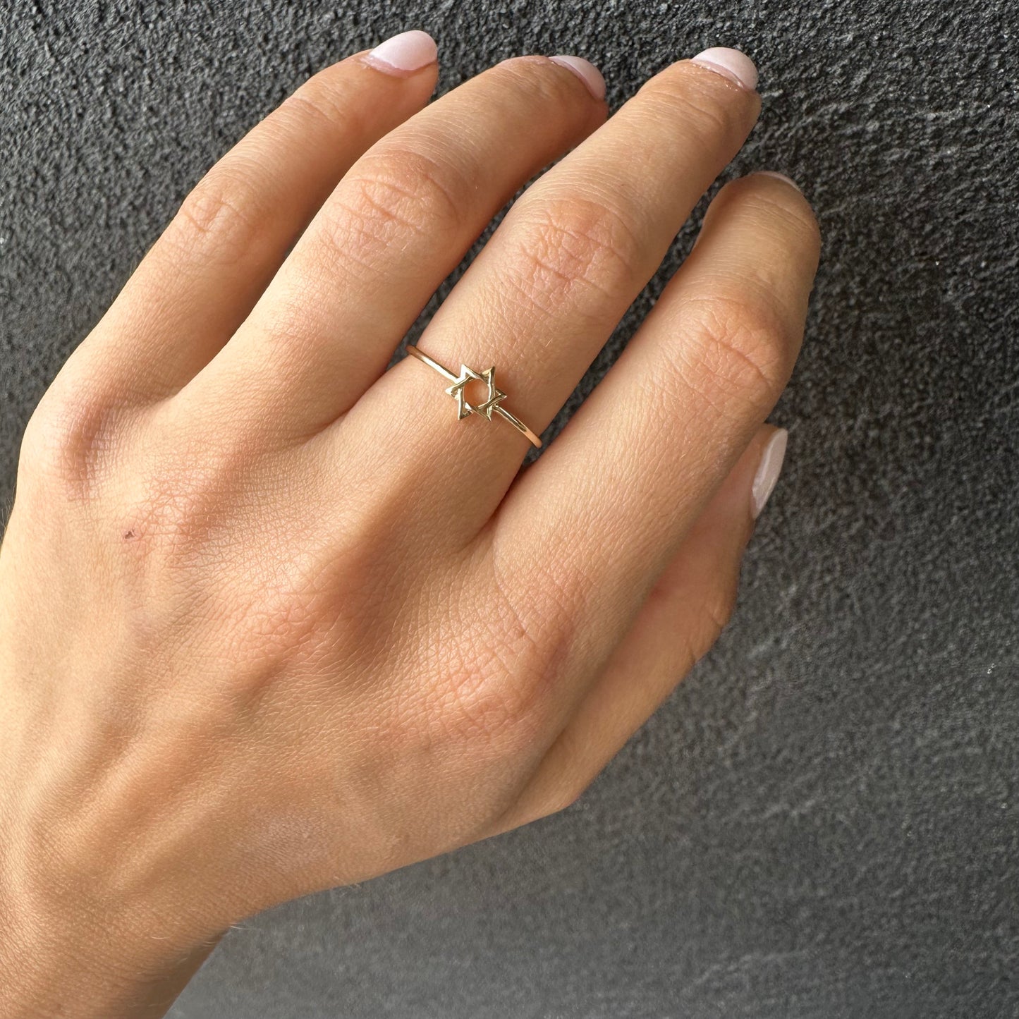 Dainty Gold Magen David Ring