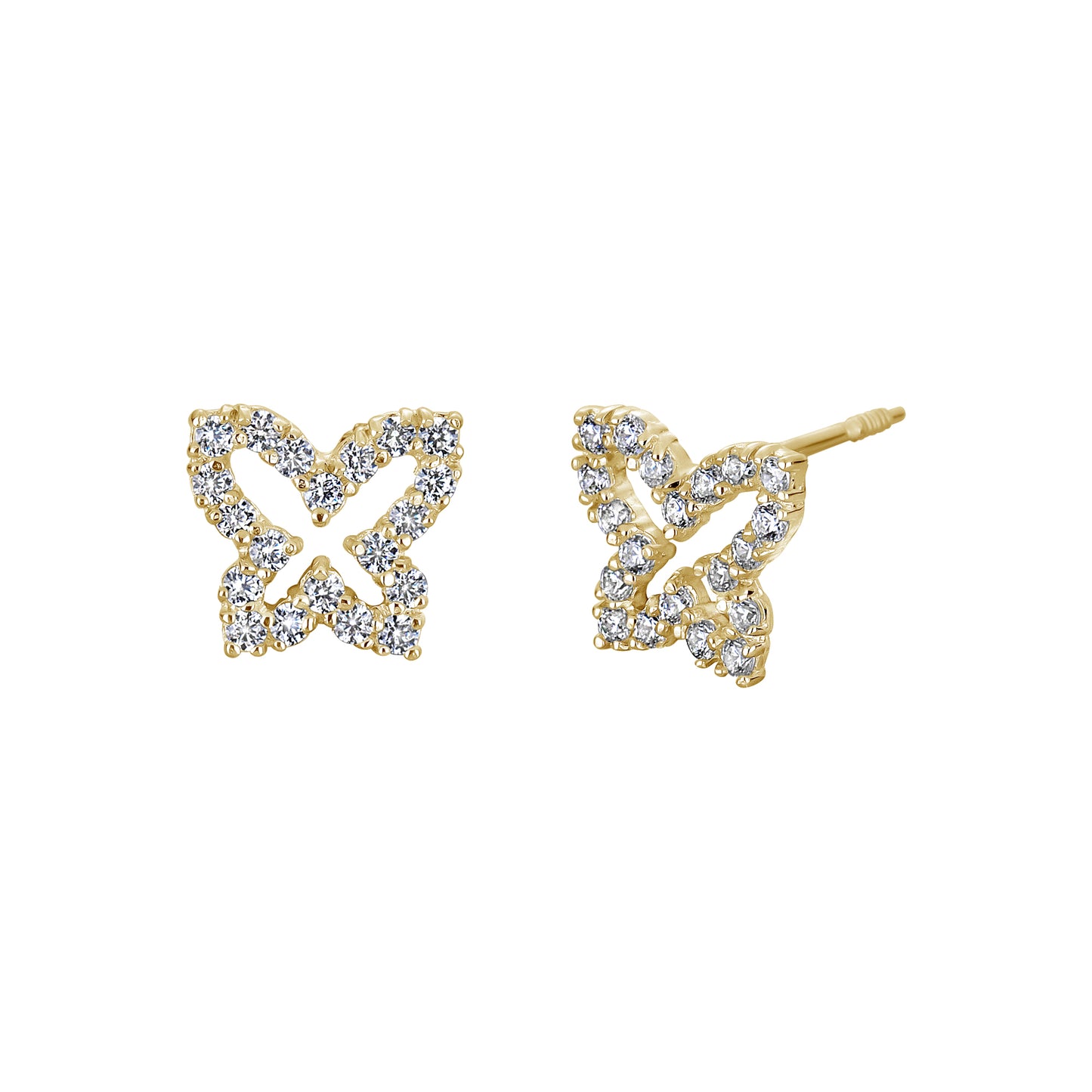 Open Crystal Butterfly Screwback Earrings