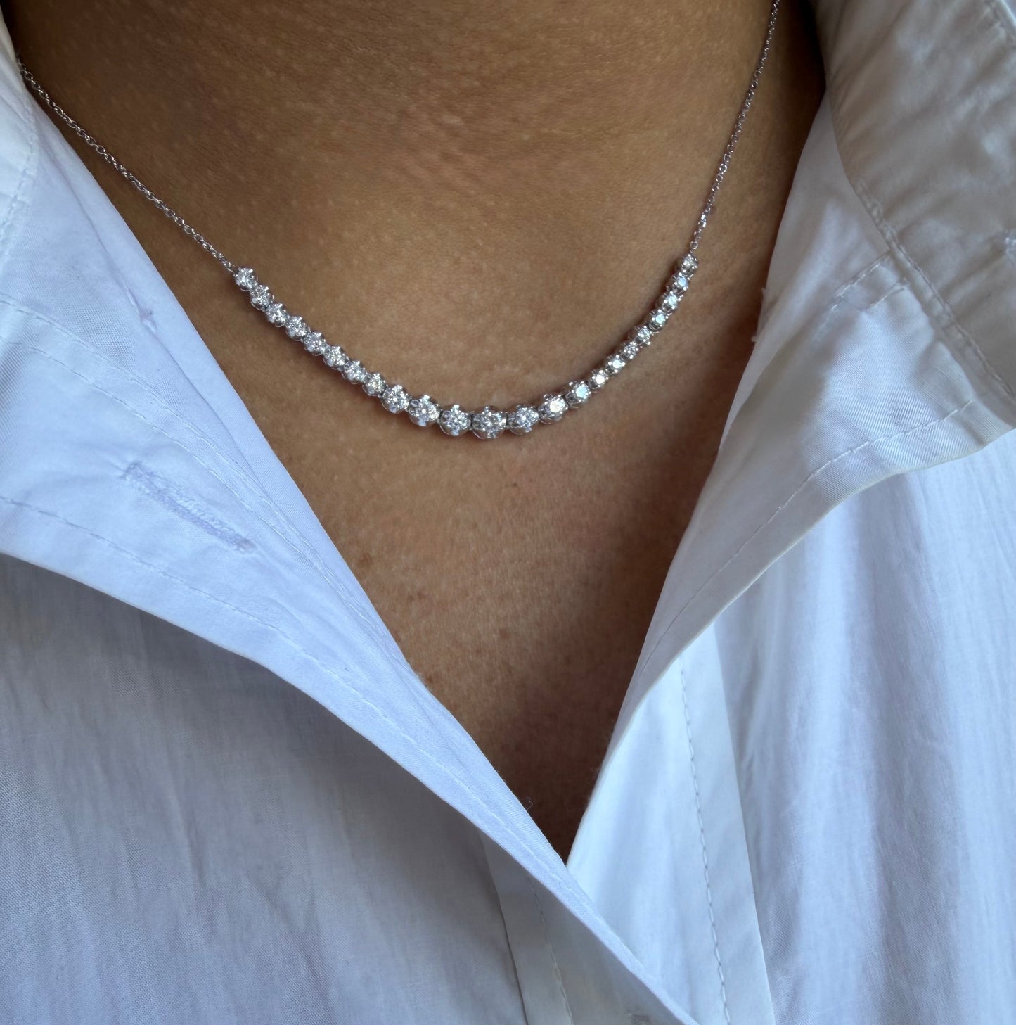Partway Buttercup Diamond Tennis Necklace