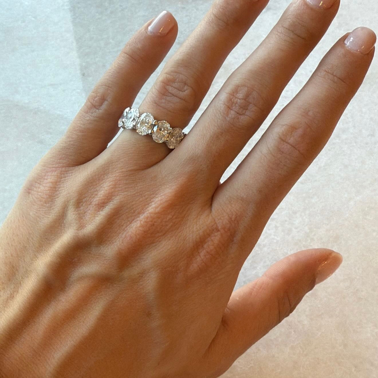 Lab Grown Oval Diamond Eternity Band, 70 Pointers