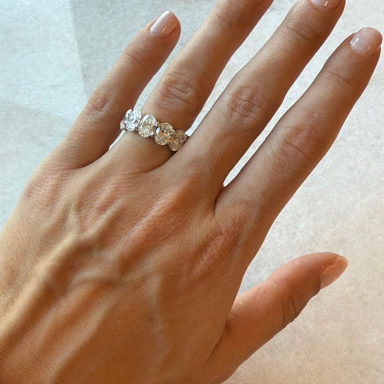 Lab Grown Oval Diamond Eternity Band, 70 Pointers