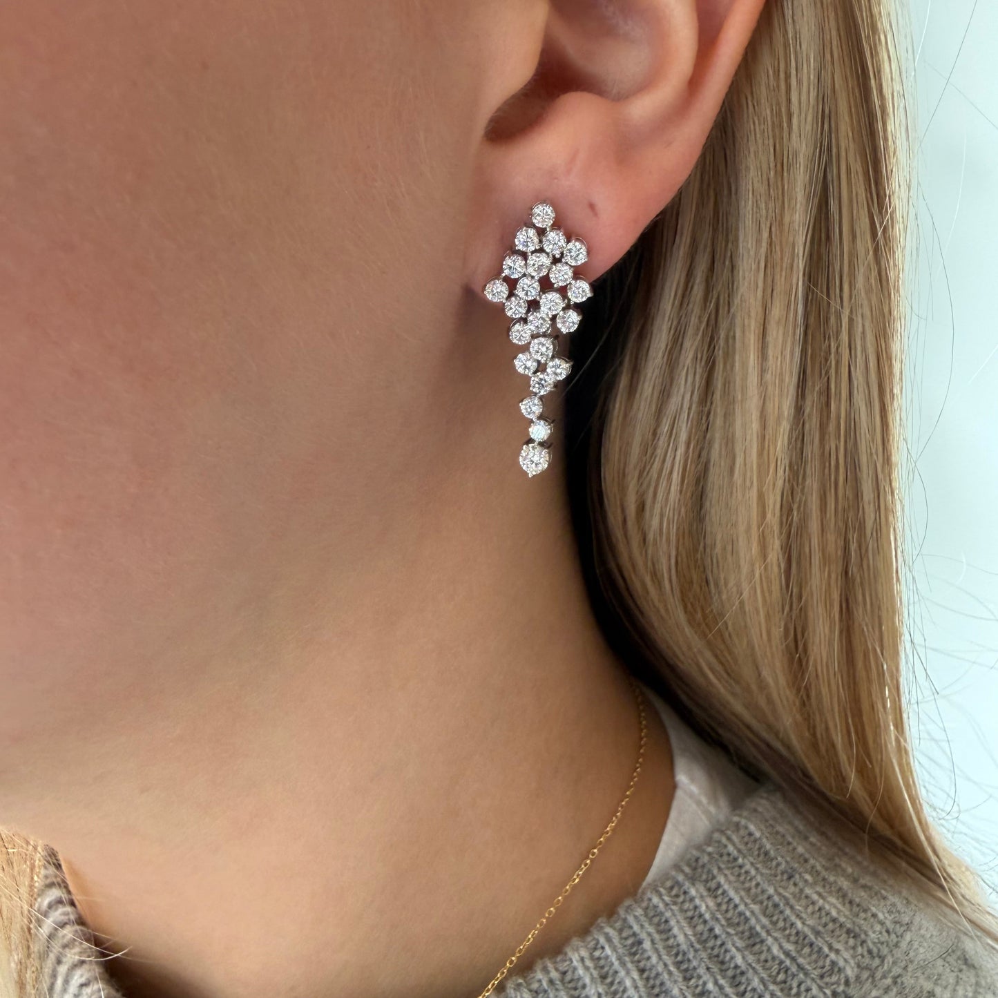 Scattered Drop Lab Diamond Earrings