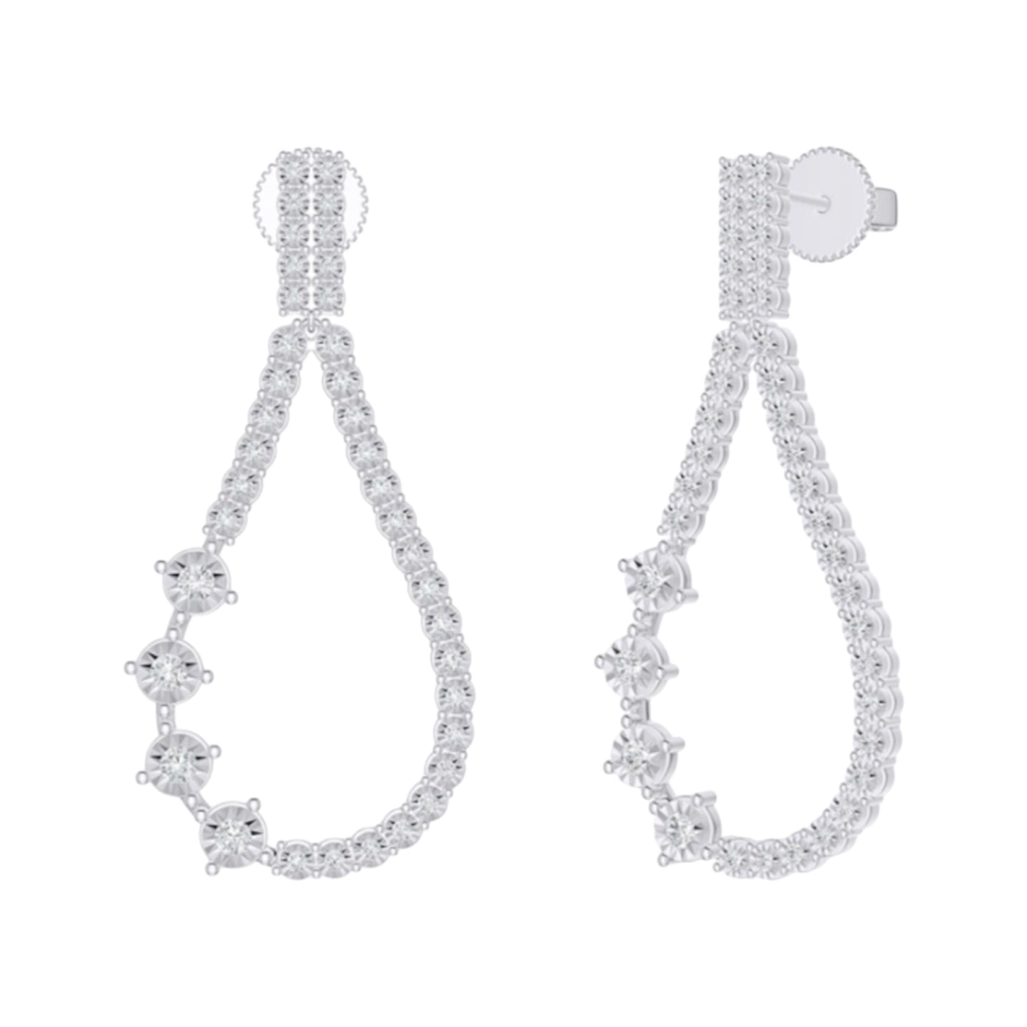 Diamond Pear Drop Earrings