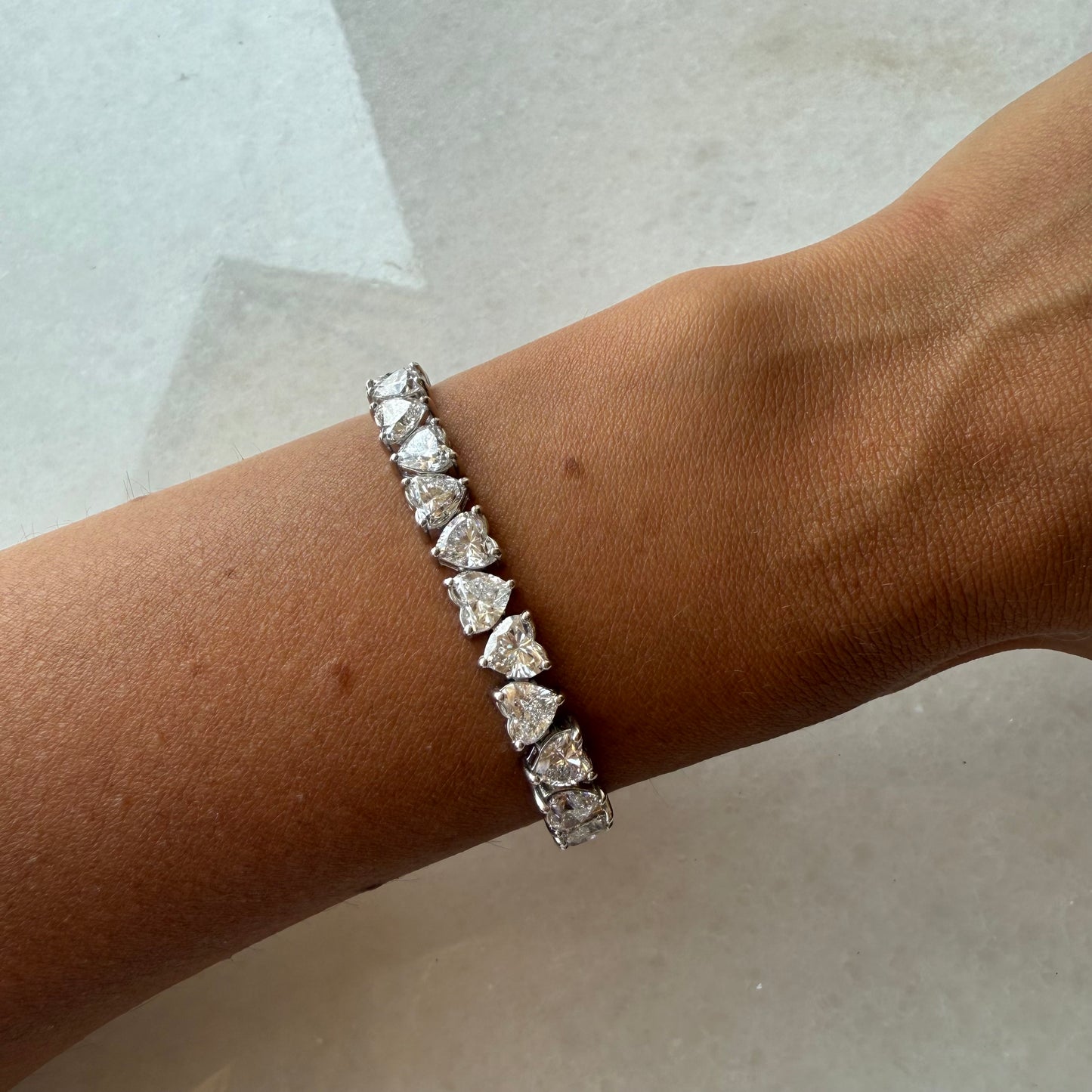 Opposing Heart Lab Diamond Tennis Bracelet