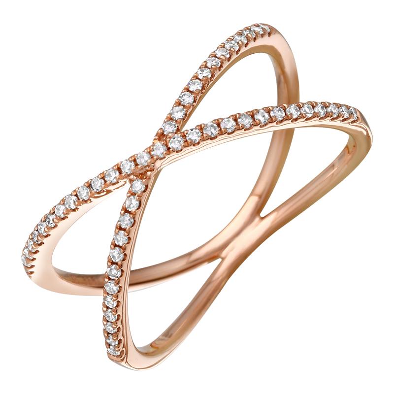 Diamond Criss Cross Ring