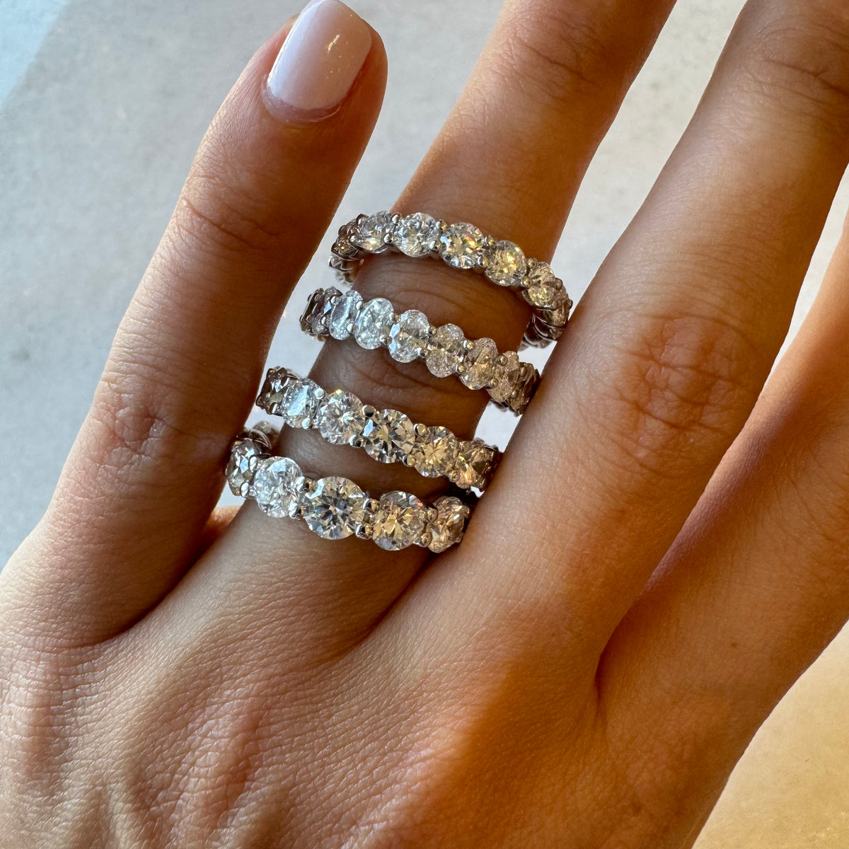 Lab Grown Round Diamond Eternity Band, 50 Pointers