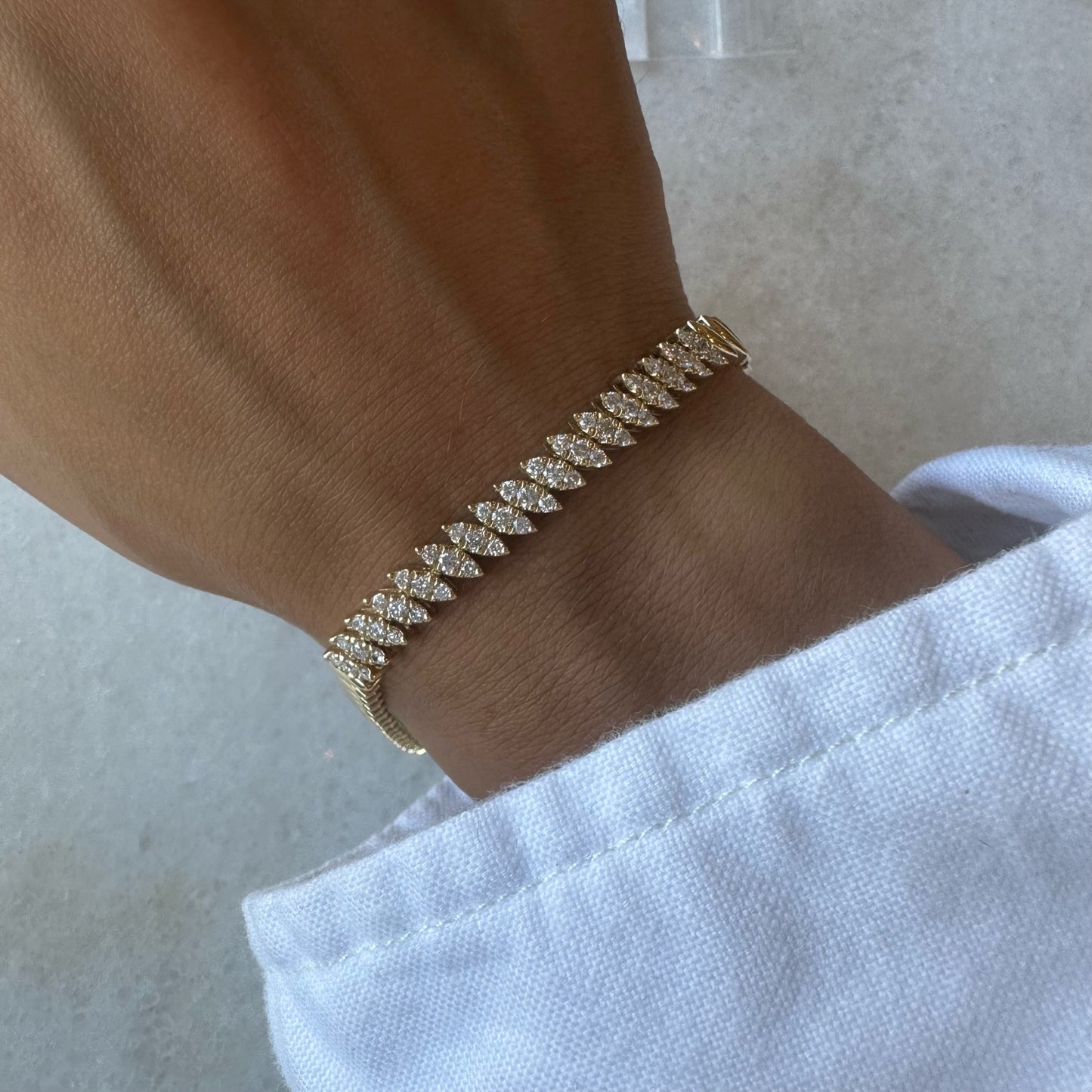 Gold & Diamond Marquee Link Bracelet