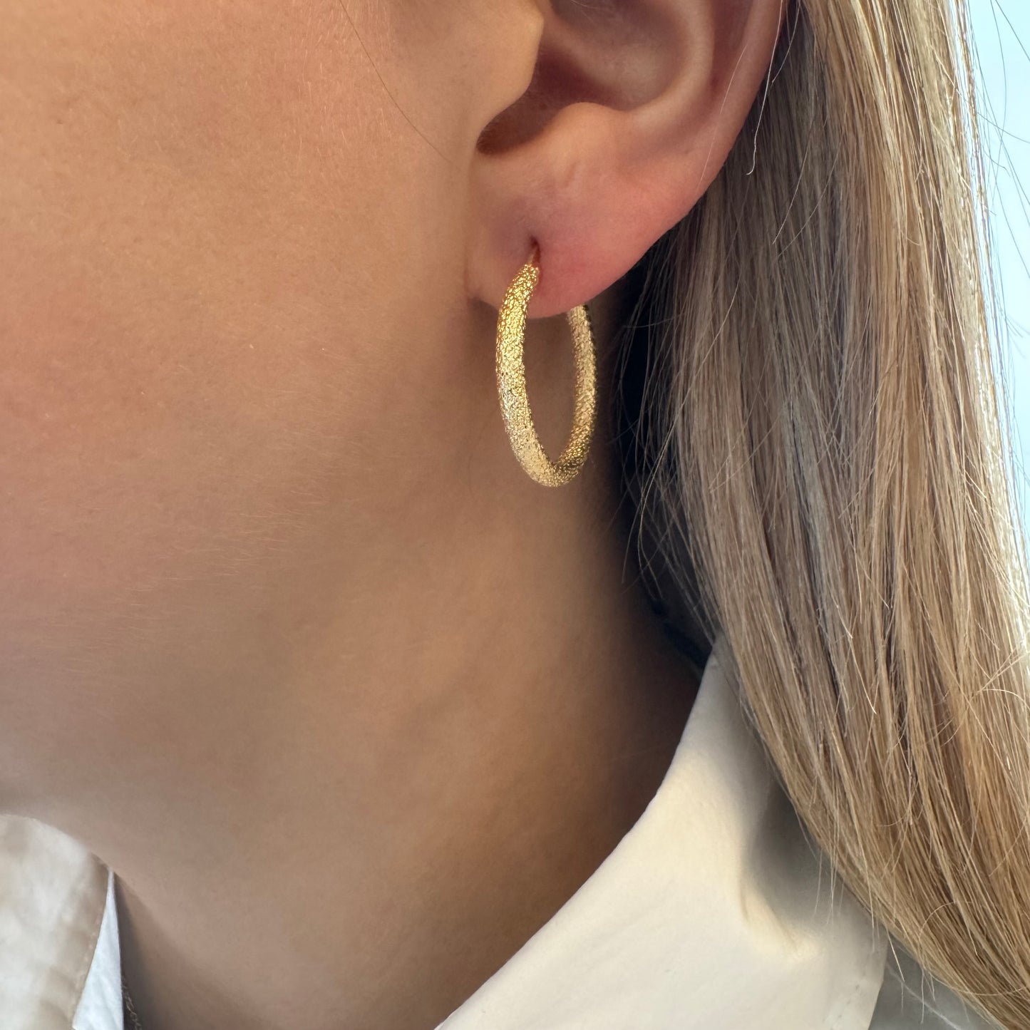 Textured Gold Hoops