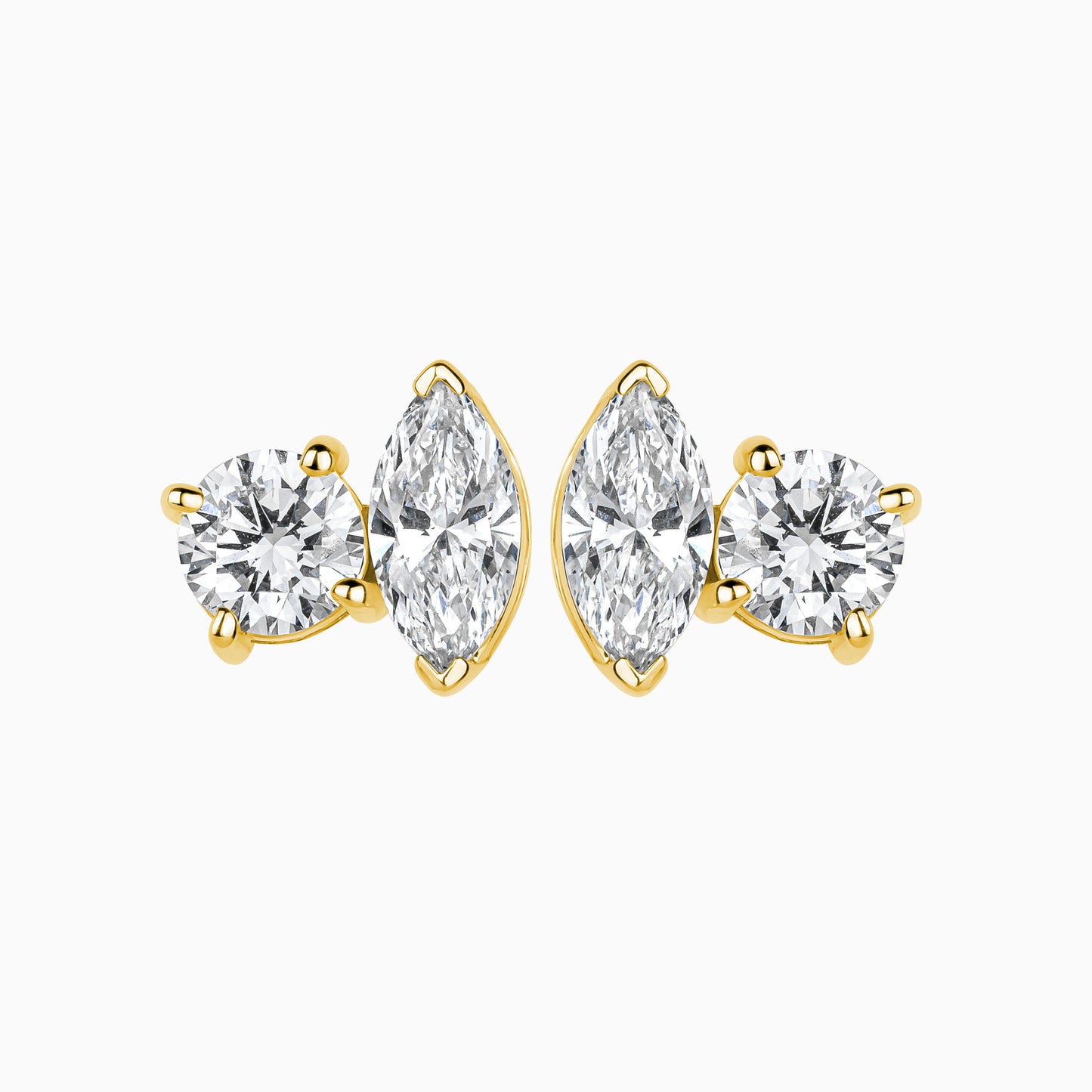 Marquee & Round Diamond Earring