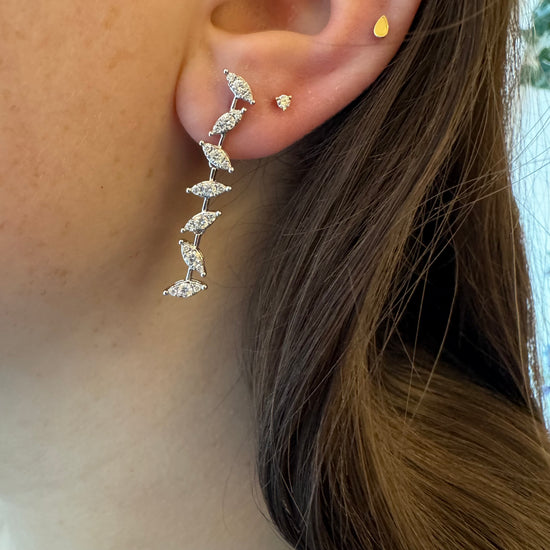 7 Hanging Diamond Marquee Earrings