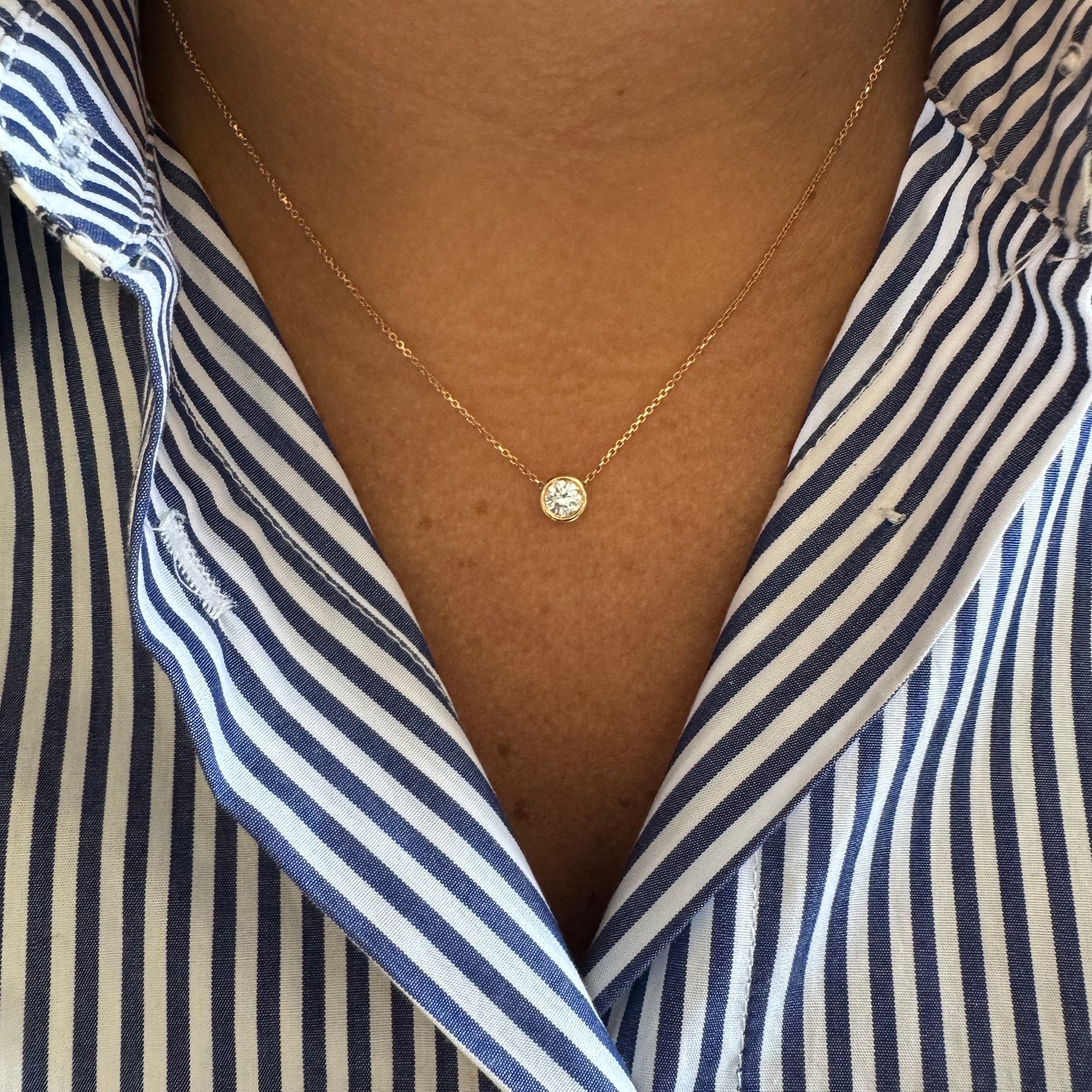 0.50 Carat Bezel Diamond Necklace