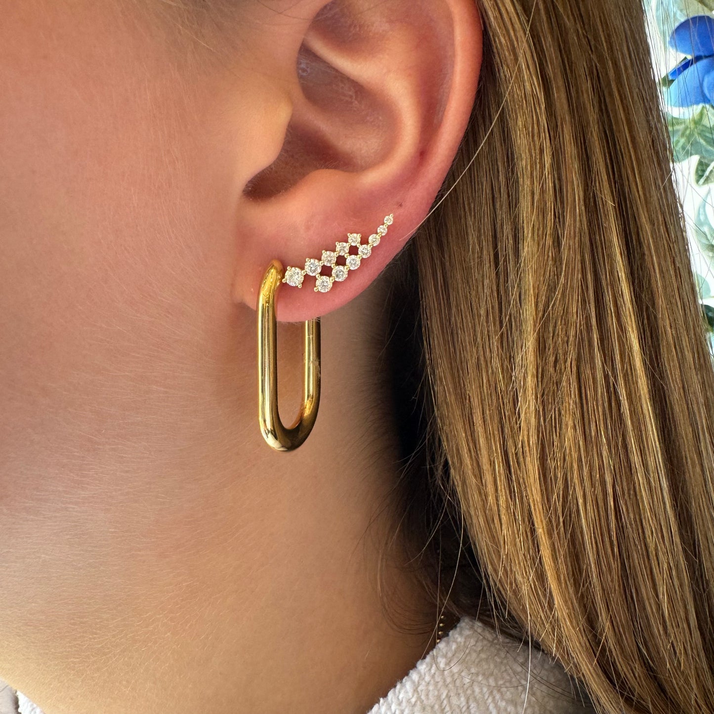 Long Oval Gold Hoops