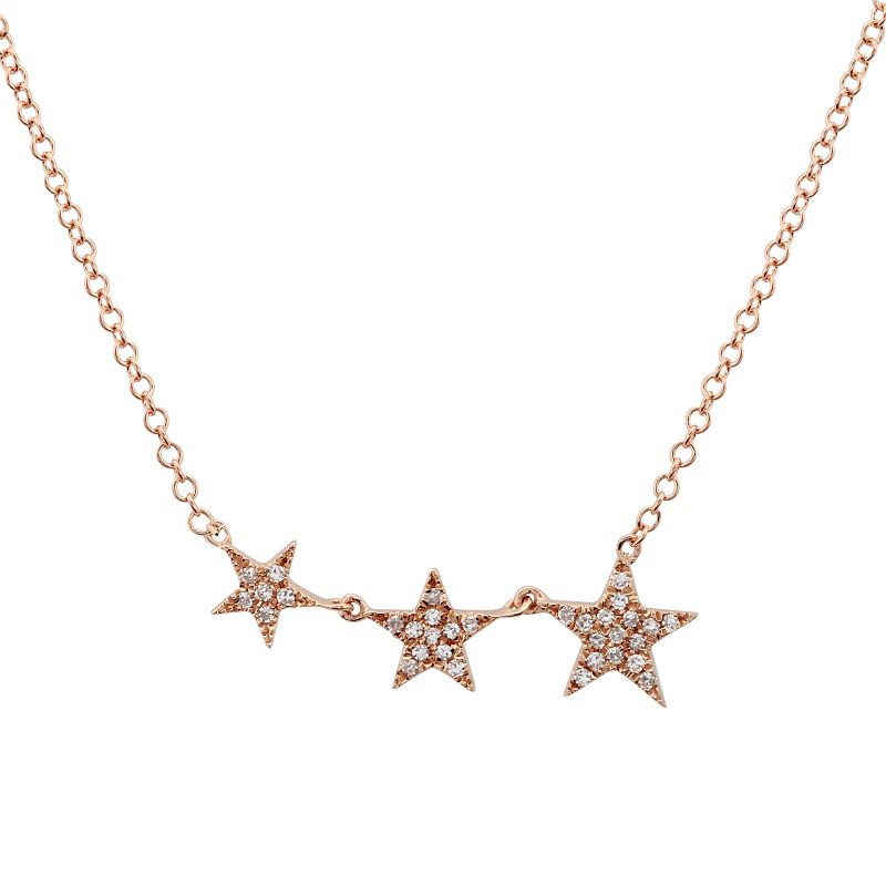 Load image into Gallery viewer, 3 Diamond Star Necklace
