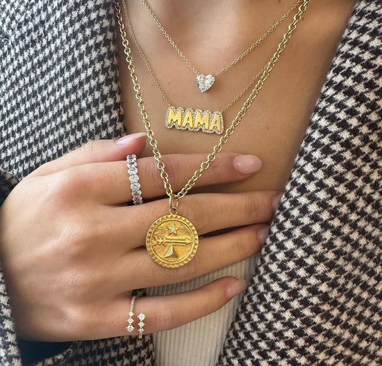 Bubble Mama W Diamond Halo Necklace
