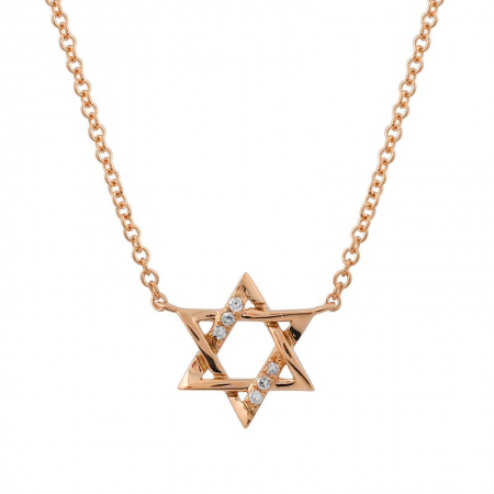 Gold & Diamond Magen David Necklace