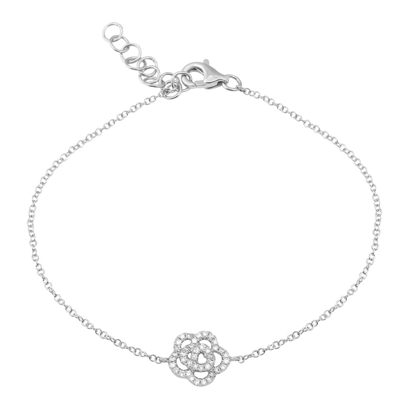 Camellia Diamond Flower Bracelet