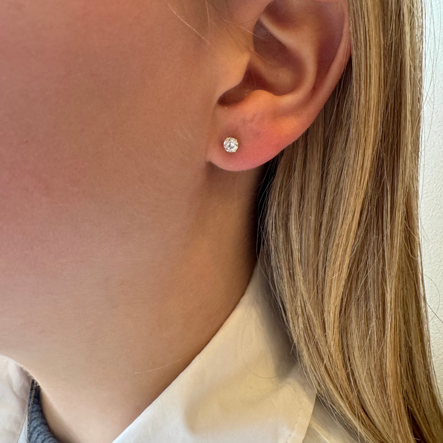 White Sapphire Round Studs
