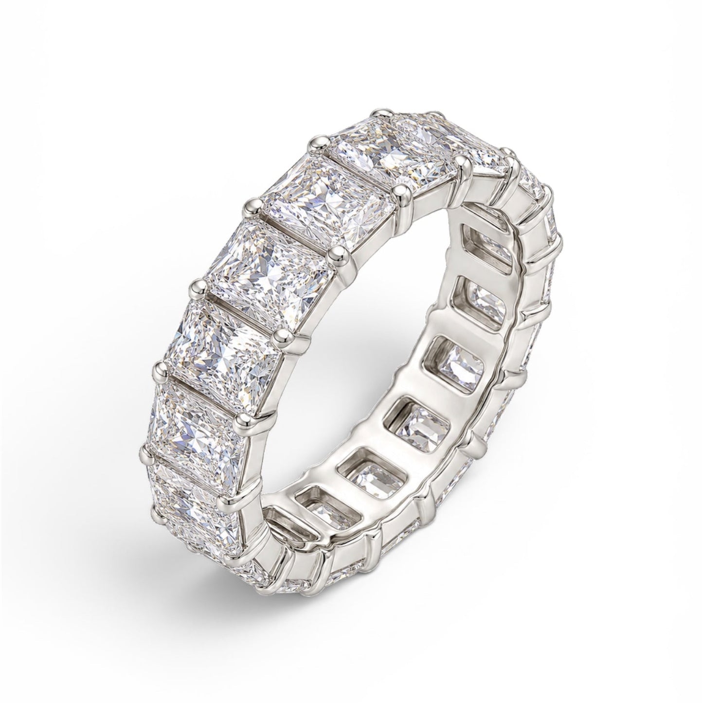 Lab Grown Radiant Diamond Eternity Band, 80 Pointers